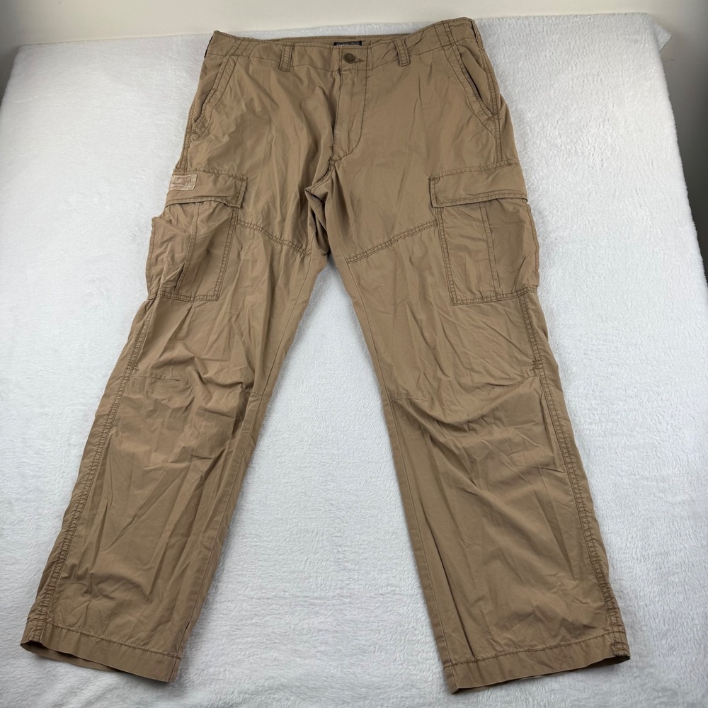 Polo Jeans Co Ralph Lauren Cargo Pants Men 38x32 Tan Khaki Cotton Utility Rugged